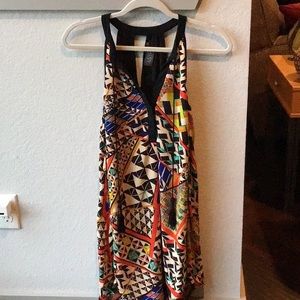 ASTR The Label Revolve Women's Black Geometric Hi Low Tassel Dress Size XS
